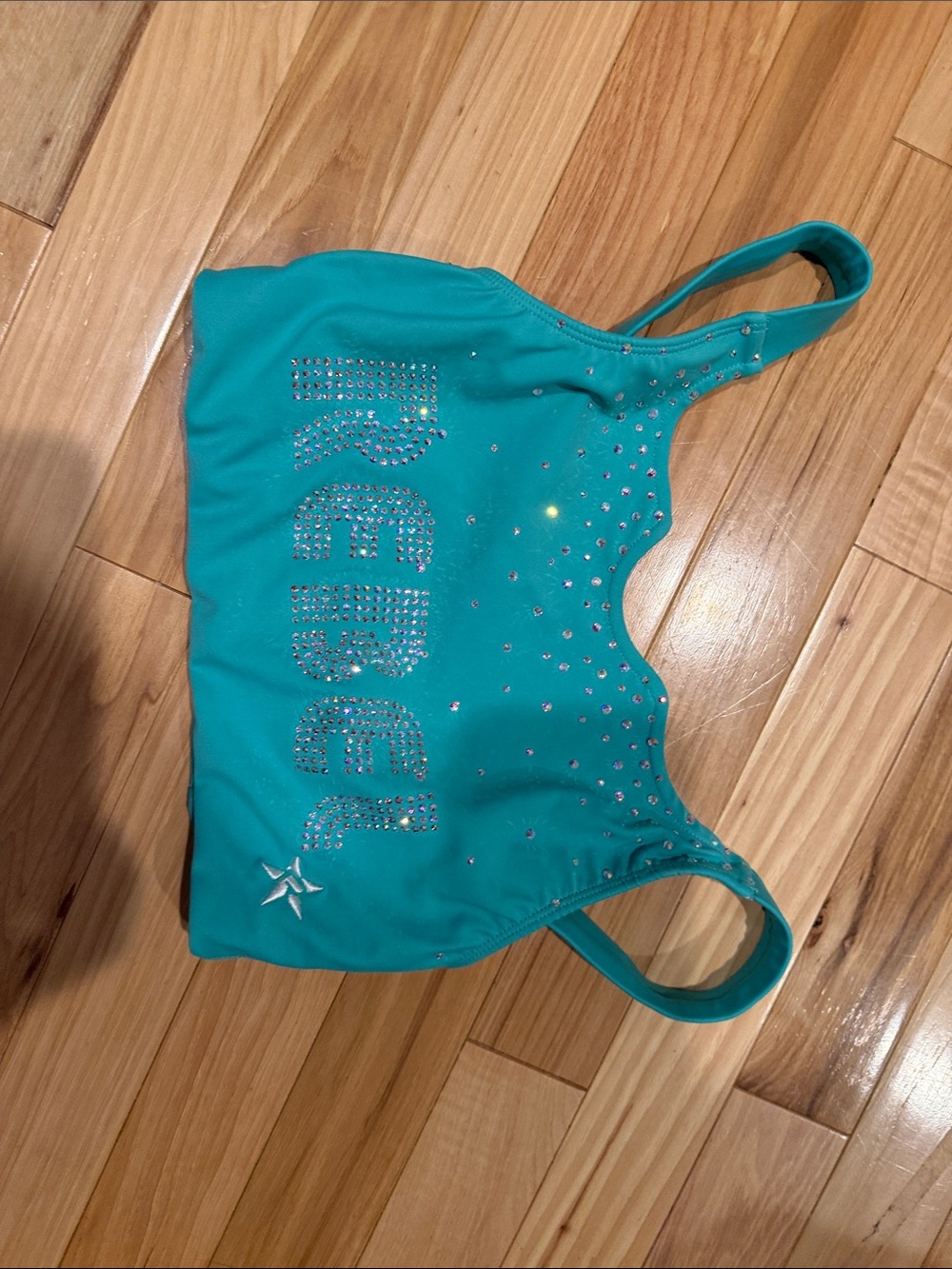 Reckless Teal Rhinestone Crop Tank Top